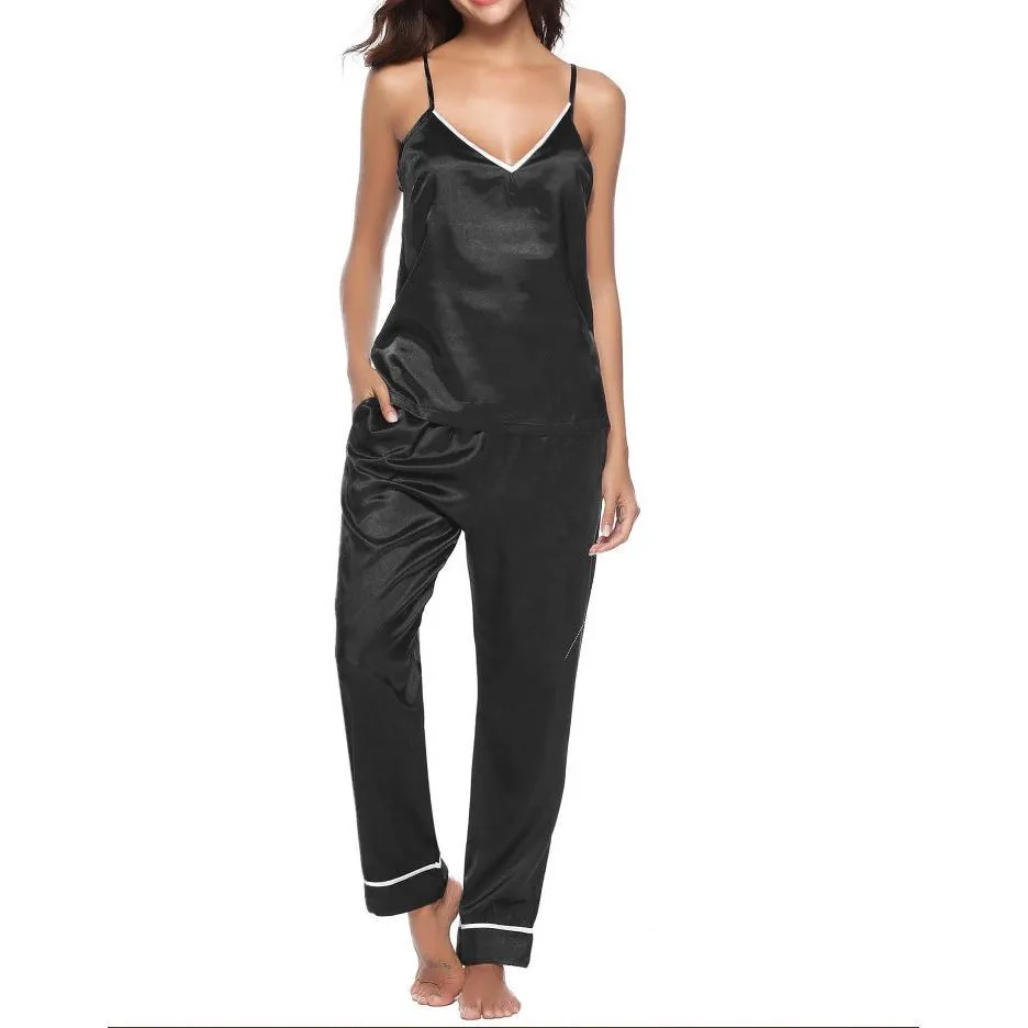 Silk Sling Plus Trousers Two-Piece Comfortable Pajamas