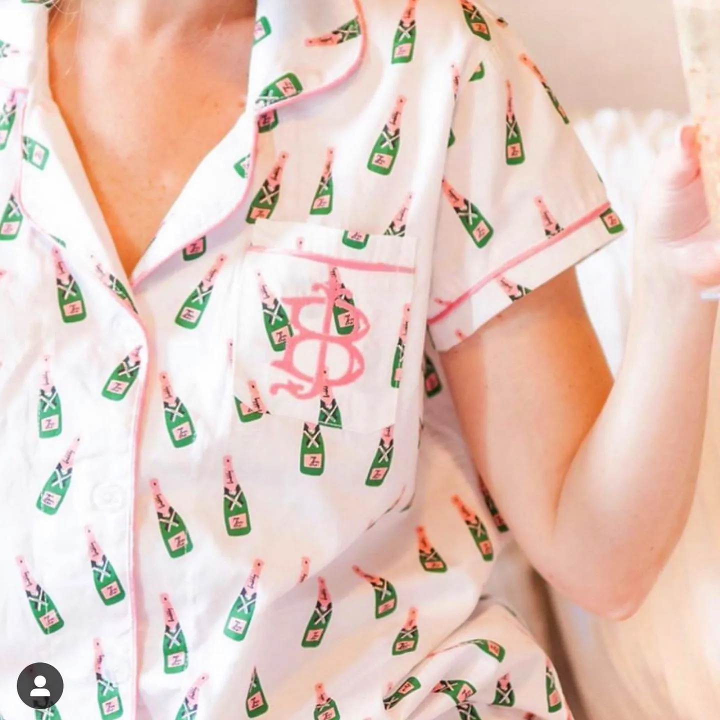 Sip Sip Hooray Champagne Pajama Shorts Set