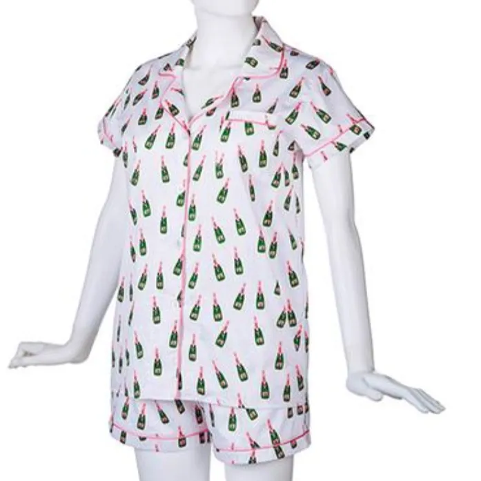 Sip Sip Hooray Champagne Pajama Shorts Set