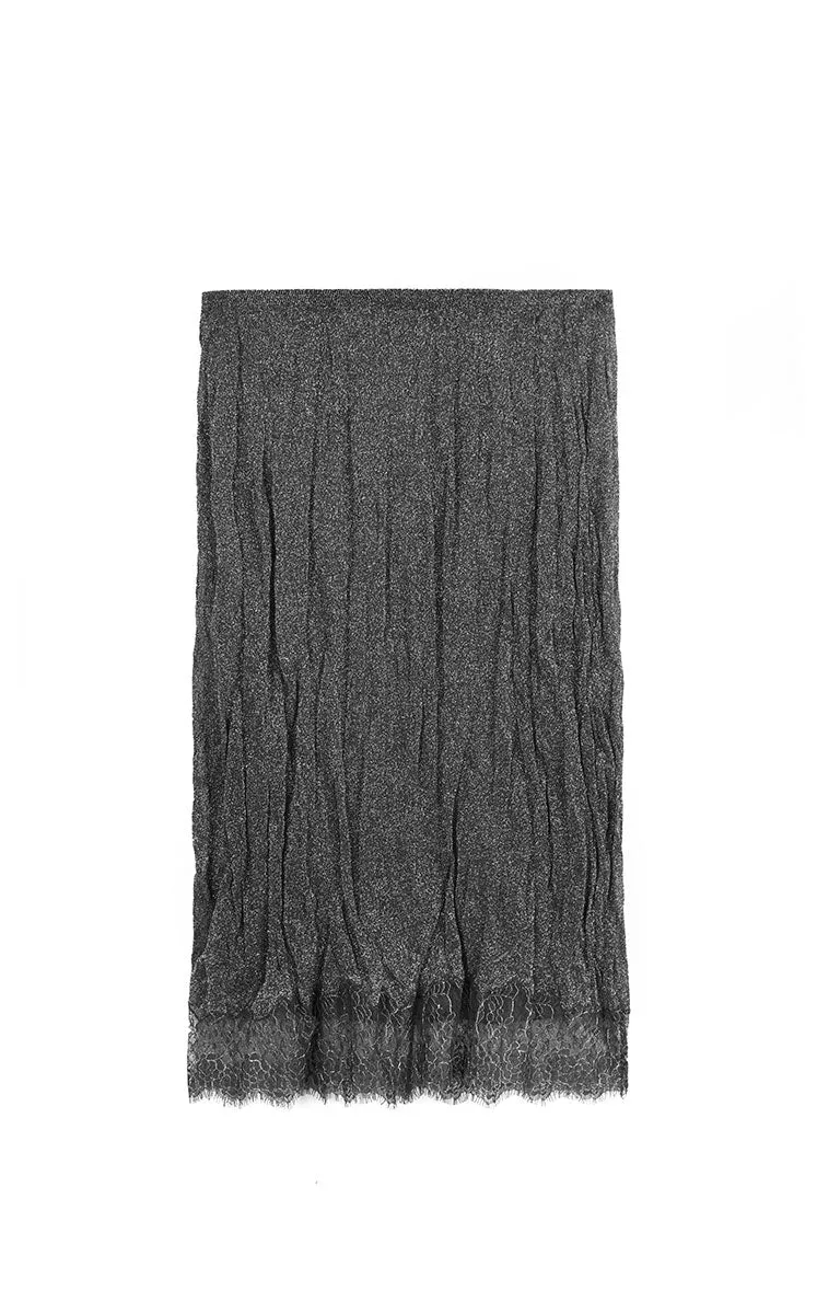 Skirt / JNBY Metallic Hybrid Midi Skirt