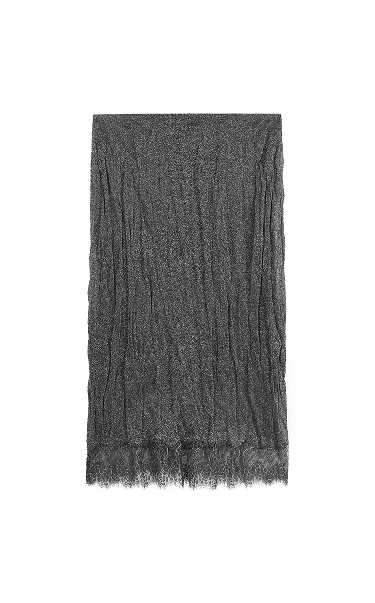 Skirt / JNBY Metallic Hybrid Midi Skirt