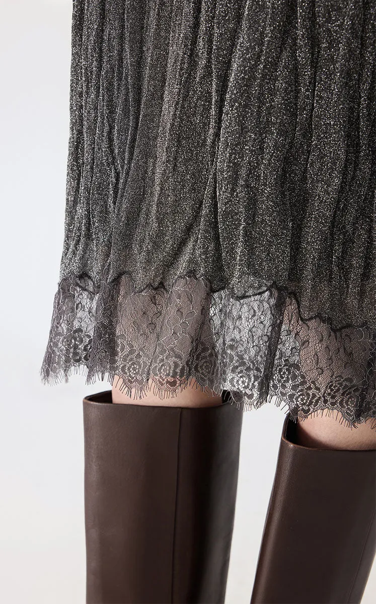 Skirt / JNBY Metallic Hybrid Midi Skirt