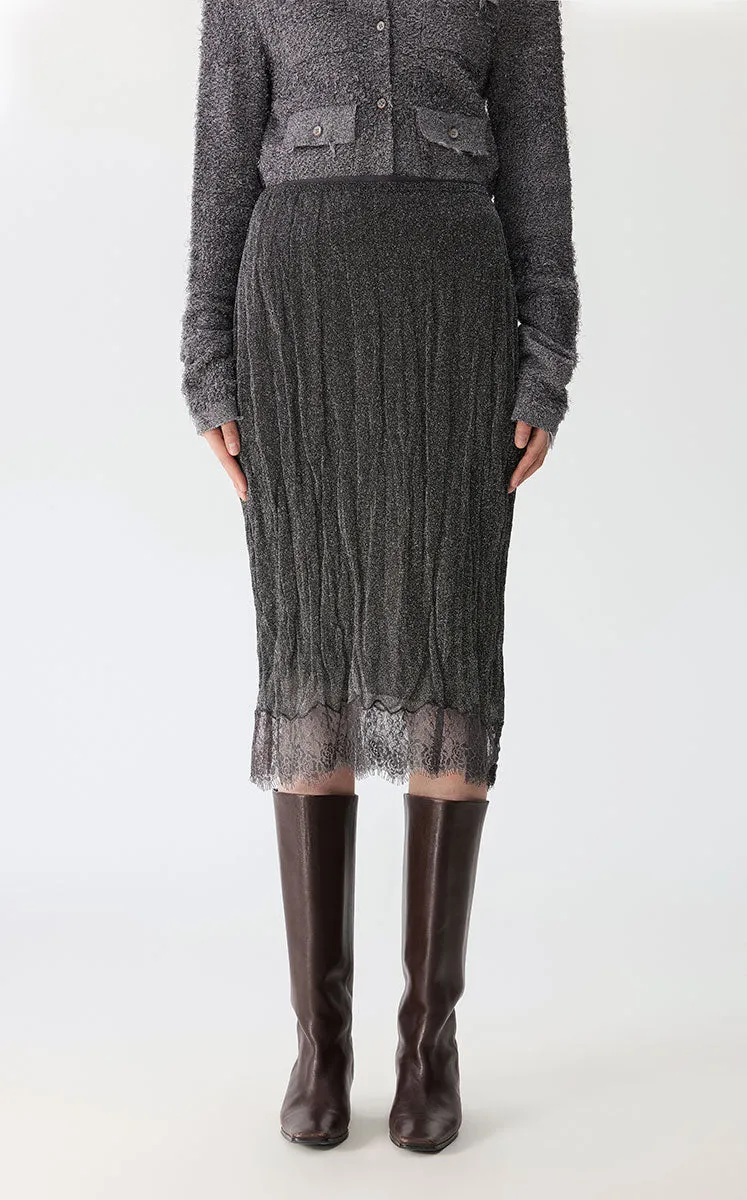 Skirt / JNBY Metallic Hybrid Midi Skirt