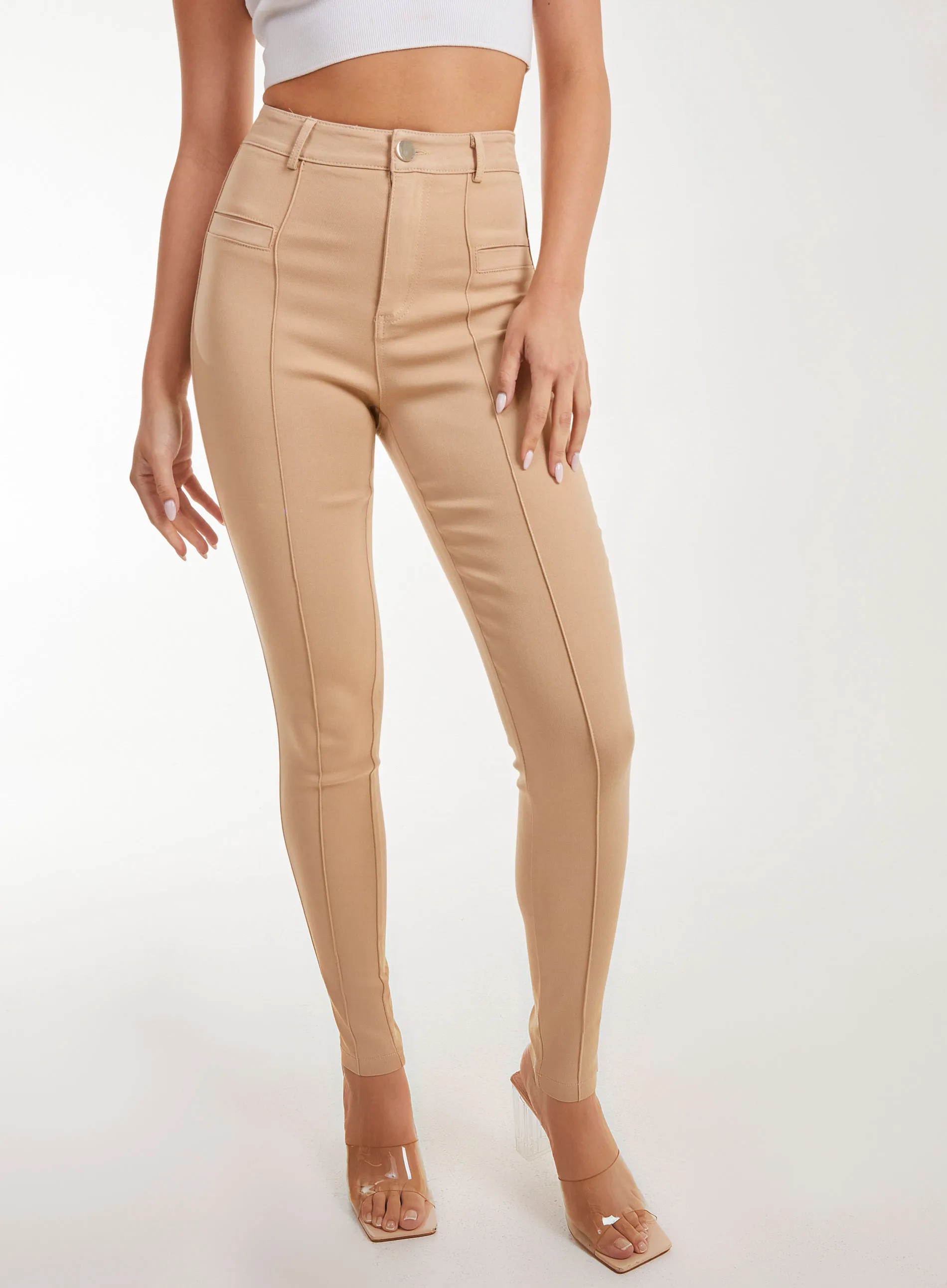 Slim Fit Seam Detail Trousers