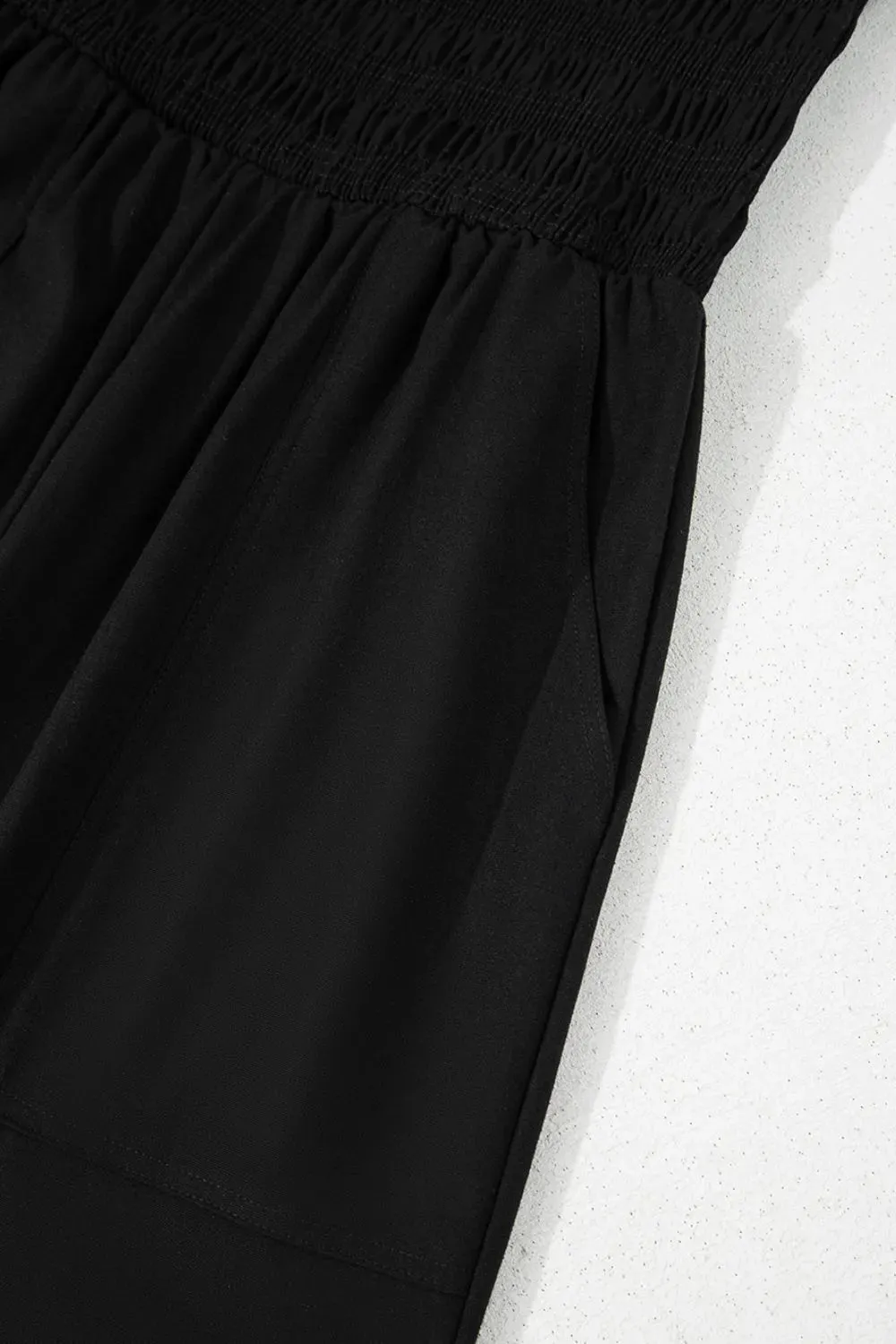 Smocked Spaghetti Straps Wide Leg Jumpsuit