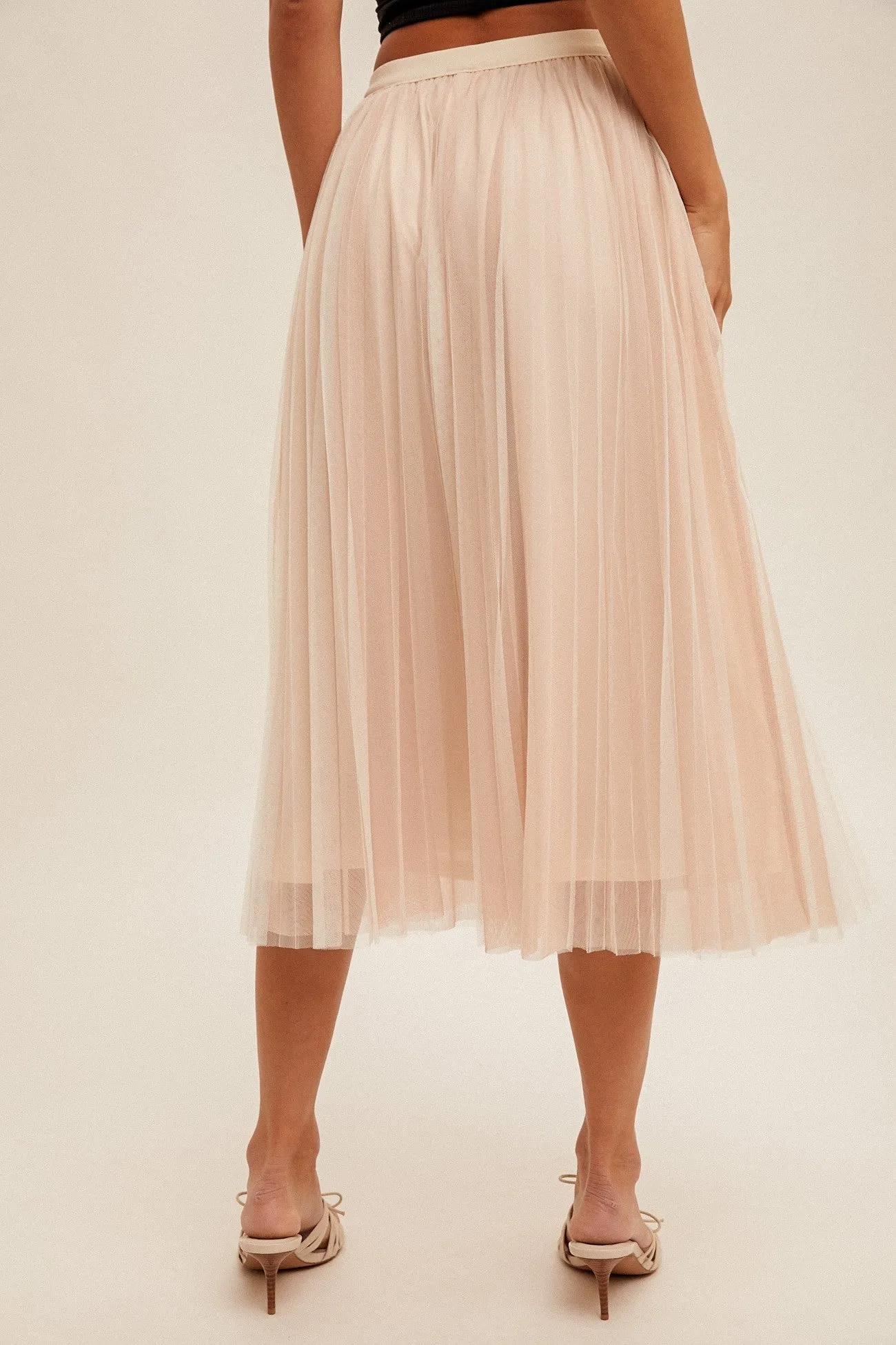 Soft Kiss Pleated Midi Skirt