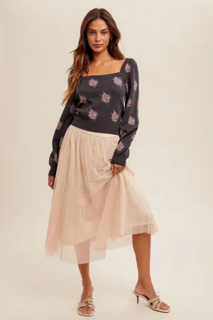 Soft Kiss Pleated Midi Skirt