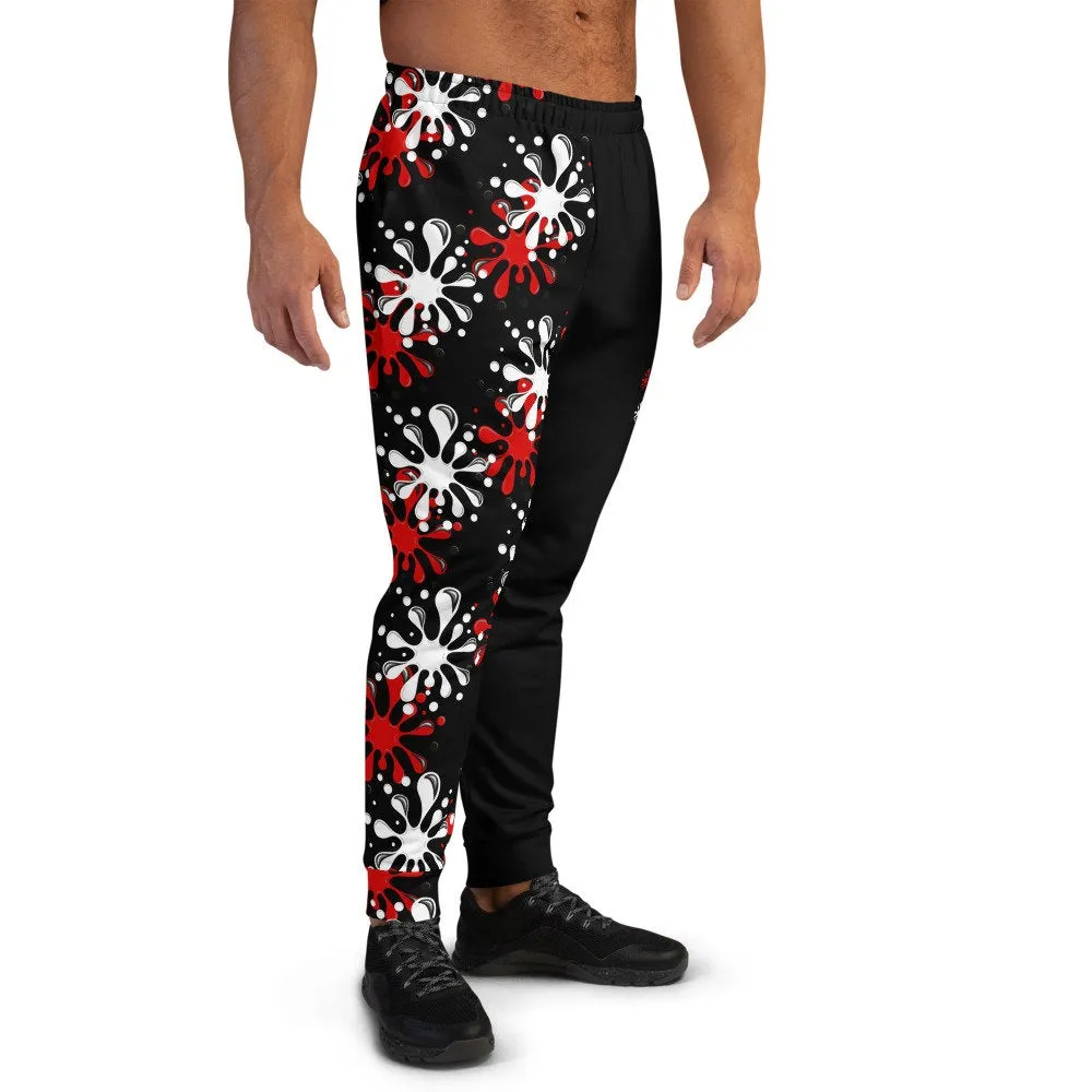 STFU Drip Too Hard Joggers - Red & White on Black