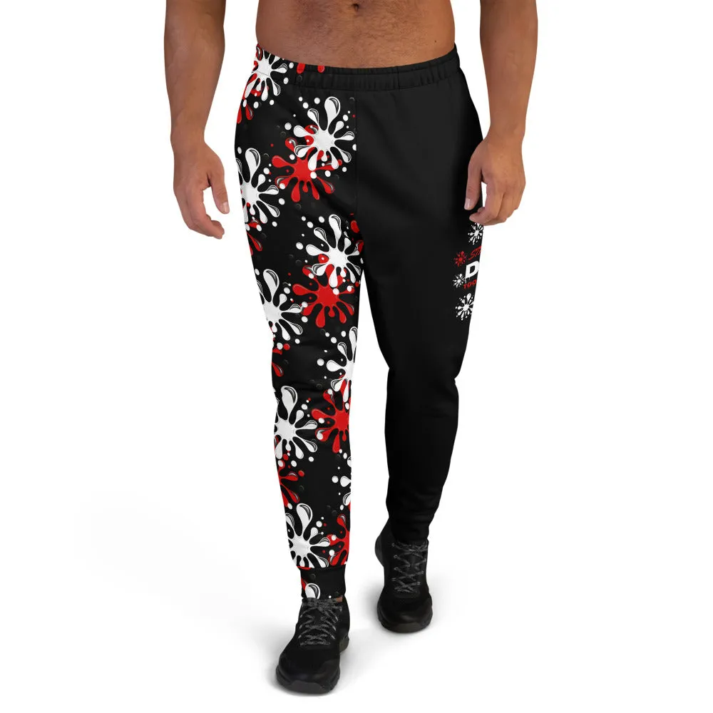 STFU Drip Too Hard Joggers - Red & White on Black