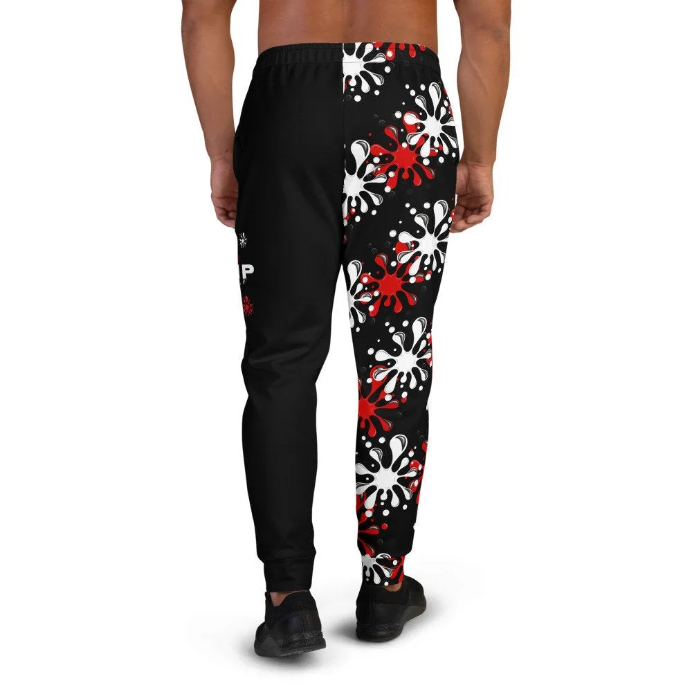 STFU Drip Too Hard Joggers - Red & White on Black