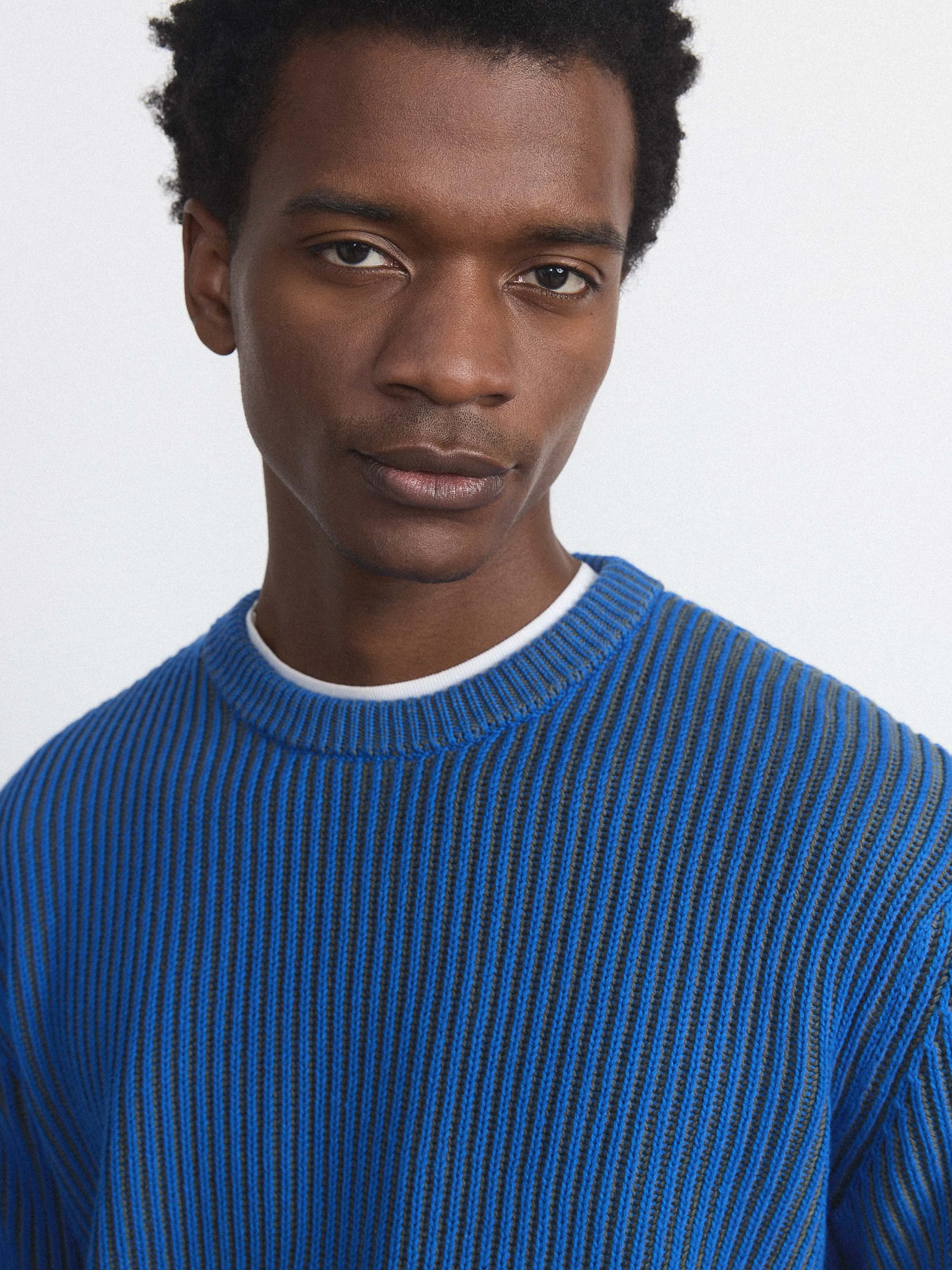 The Ribbed Sweater in Nautical Blue