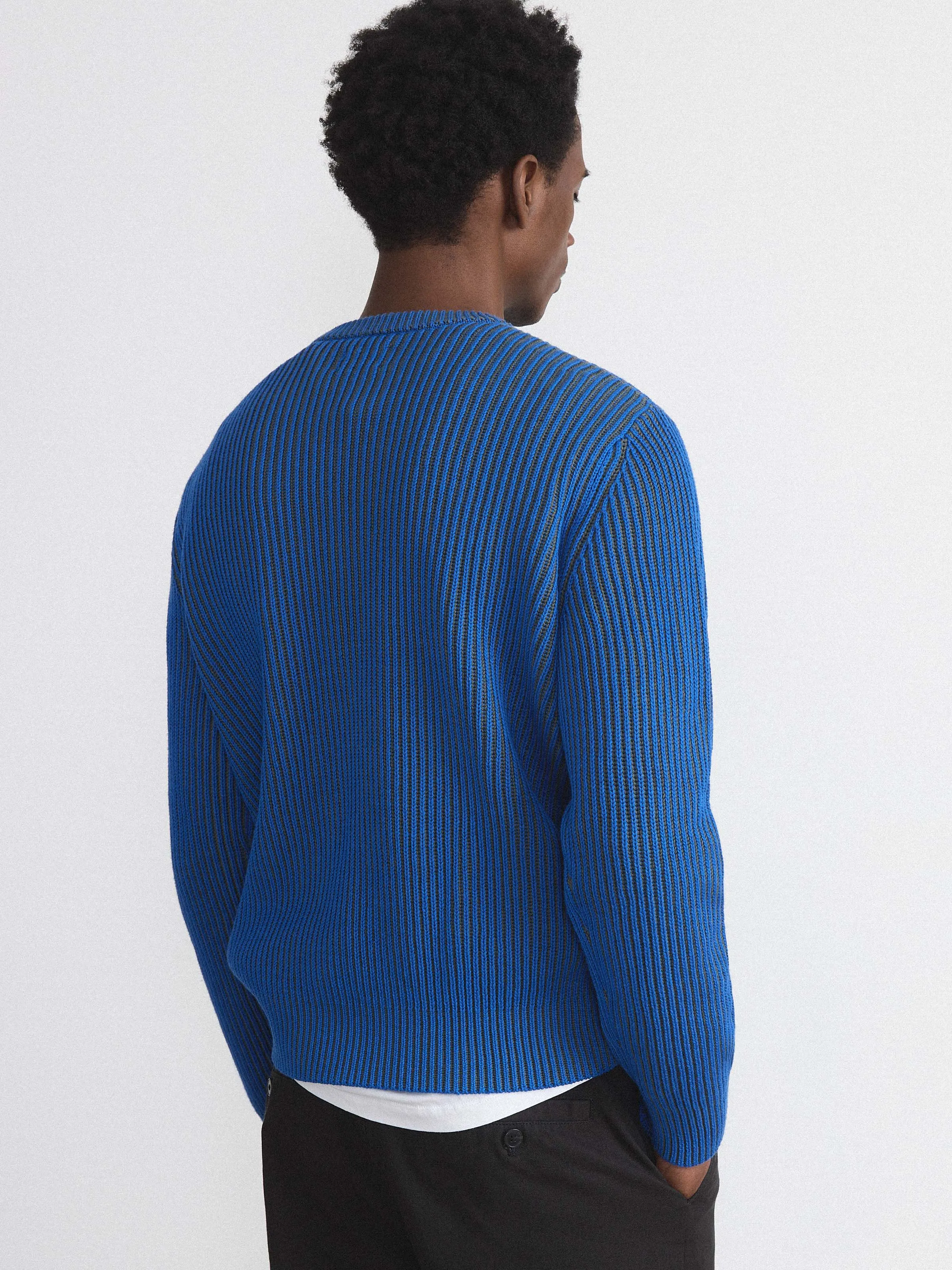 The Ribbed Sweater in Nautical Blue