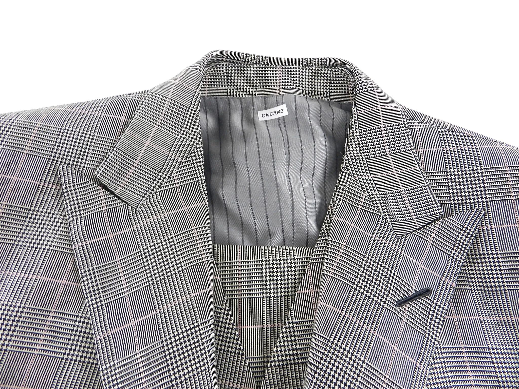 Tom Ford 3 Piece Grey White and Black Check Suit - 42