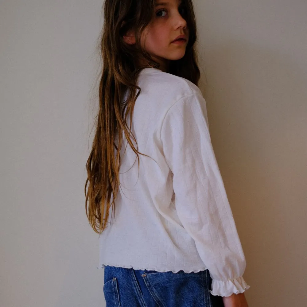 Tothemoon ☾ - Shirt - Long sleeve - Piquette cuffs - Wool & silk - Pointelle - Wide fit