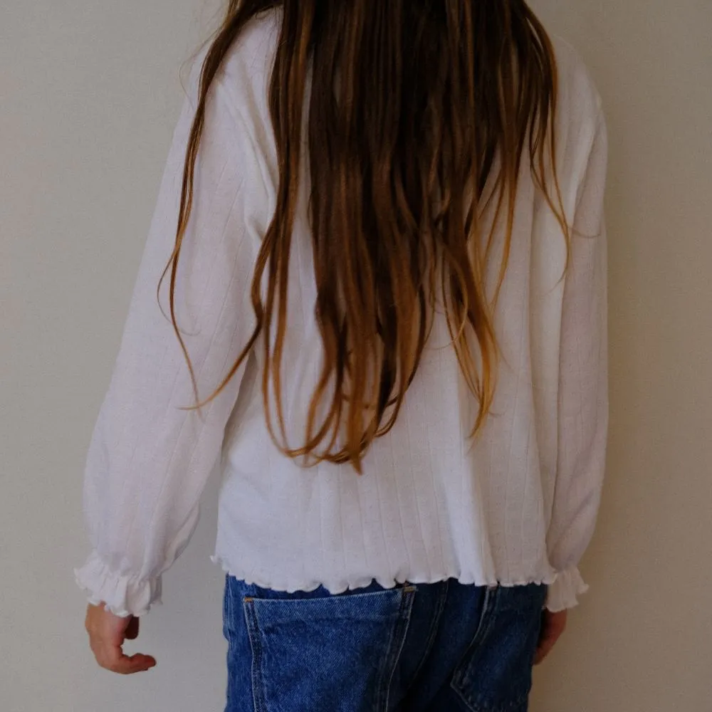 Tothemoon ☾ - Shirt - Long sleeve - Piquette cuffs - Wool & silk - Pointelle - Wide fit