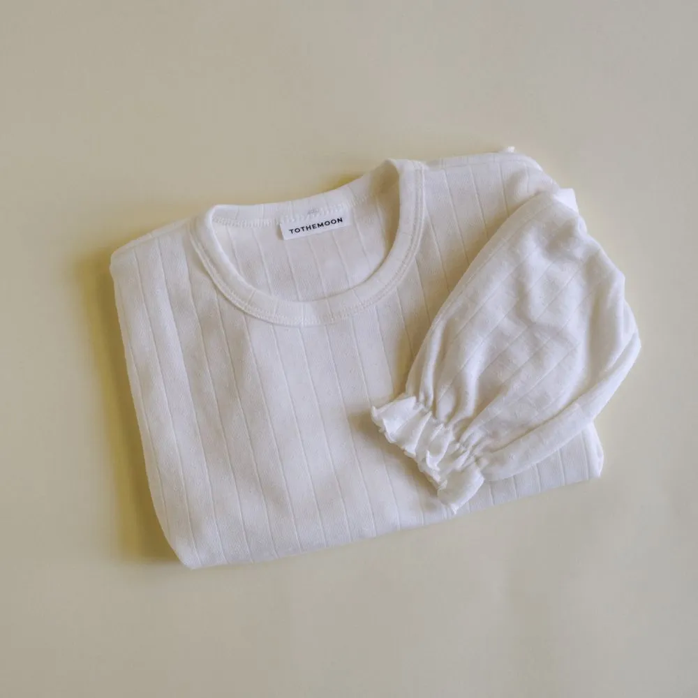 Tothemoon ☾ - Shirt - Long sleeve - Piquette cuffs - Wool & silk - Pointelle - Wide fit