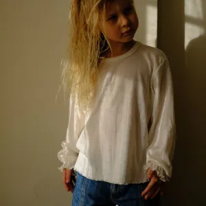 Tothemoon ☾ - Shirt - Long sleeve - Piquette cuffs - Wool & silk - Pointelle - Wide fit