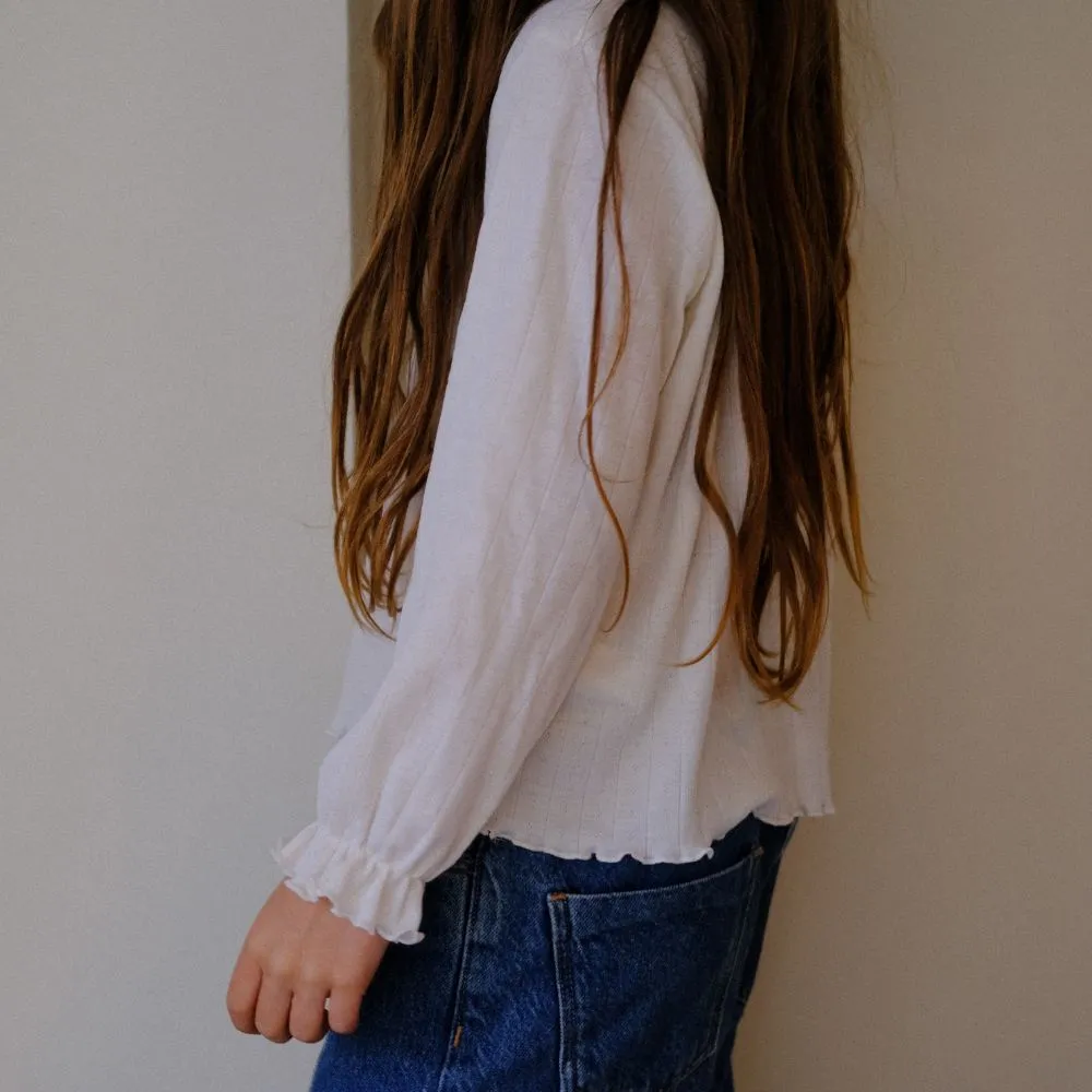 Tothemoon ☾ - Shirt - Long sleeve - Piquette cuffs - Wool & silk - Pointelle - Wide fit