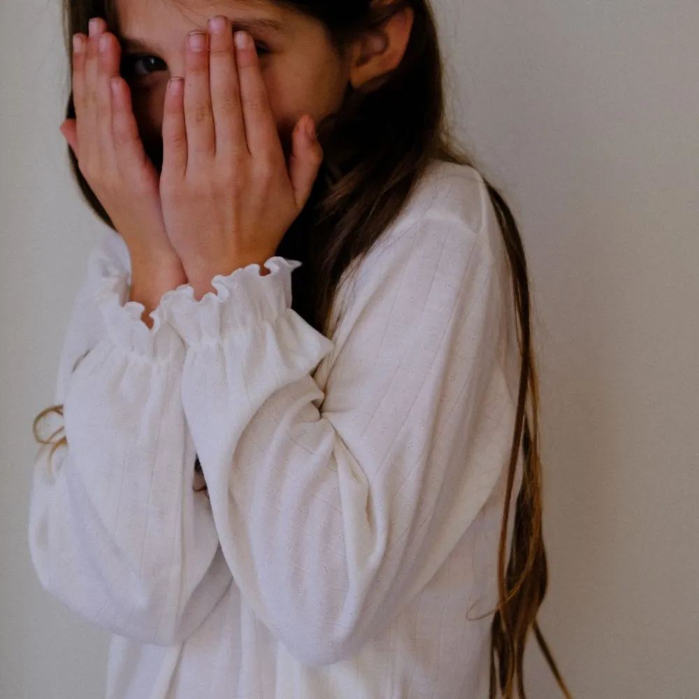 Tothemoon ☾ - Shirt - Long sleeve - Piquette cuffs - Wool & silk - Pointelle - Wide fit