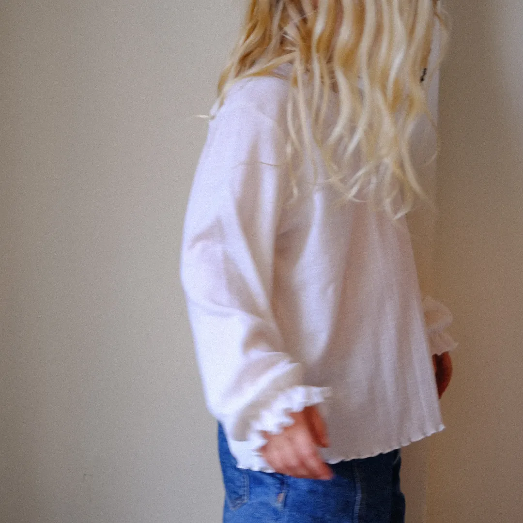 Tothemoon ☾ - Shirt - Long sleeve - Piquette cuffs - Wool & silk - Pointelle - Wide fit
