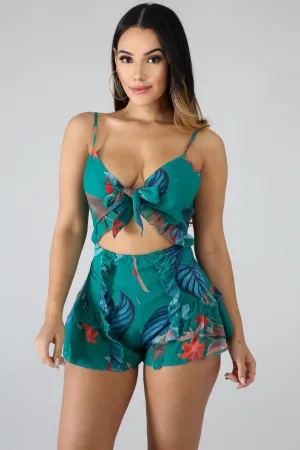 Tropical flare romper