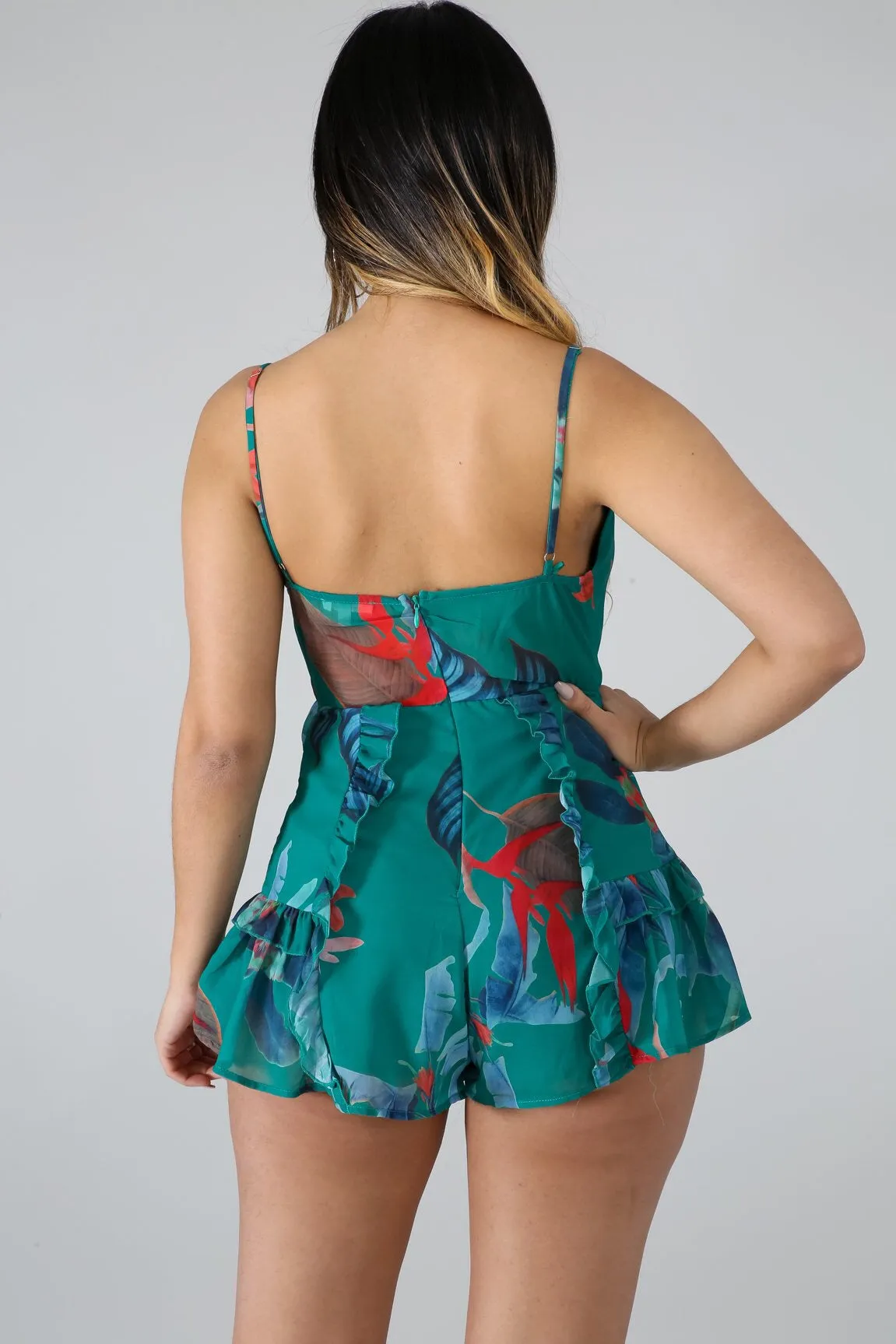 Tropical flare romper