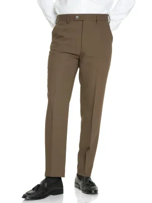 Trousers With Belt Loop - Coffee Plain (Slim Straight)