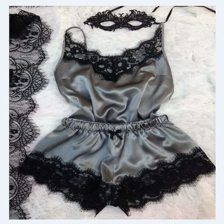 Tube top ice silk pajamas women's jumpsuit