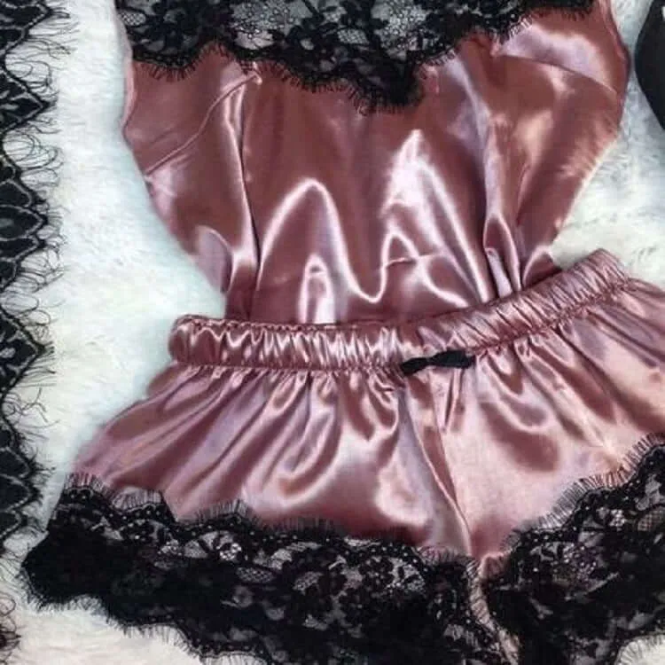 Tube top ice silk pajamas women's jumpsuit