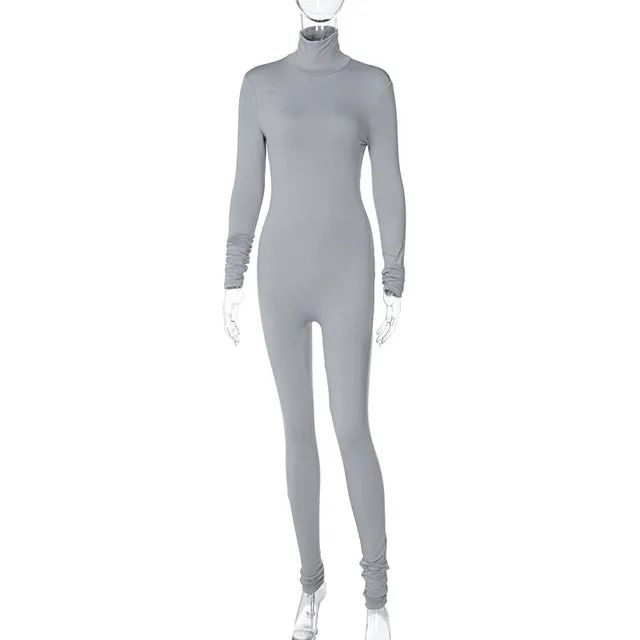 Turtleneck Long Sleeve Jumpsuit