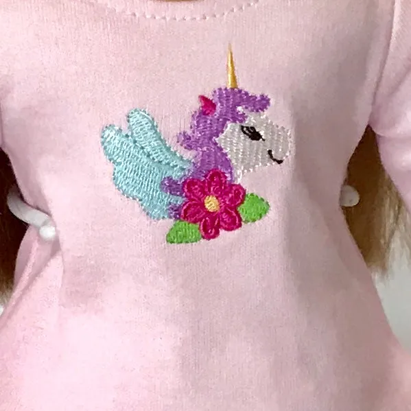 Unicorn pajamas set fit American Girl doll
