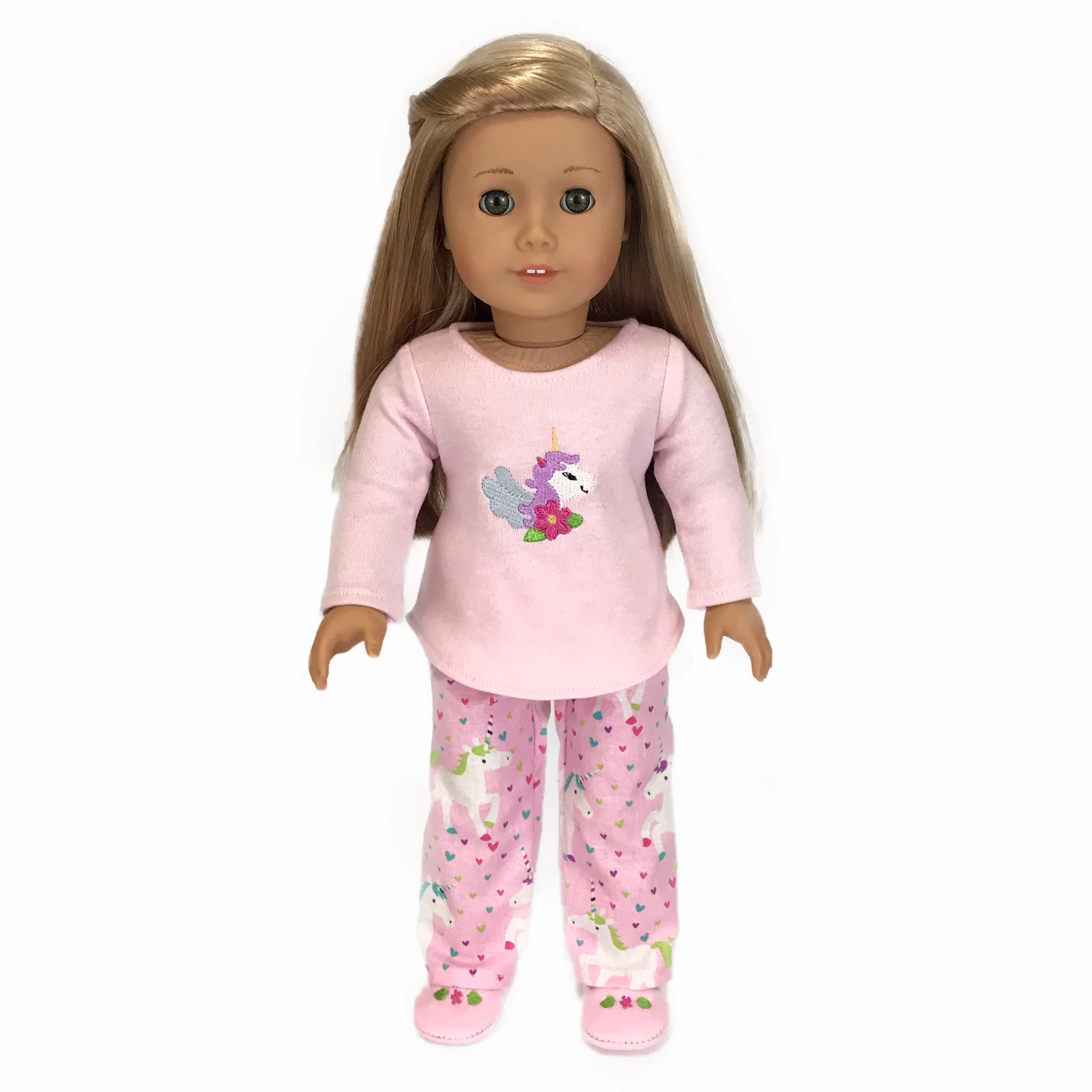 Unicorn pajamas set fit American Girl doll