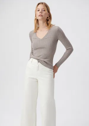 V Neck Grey Sweater