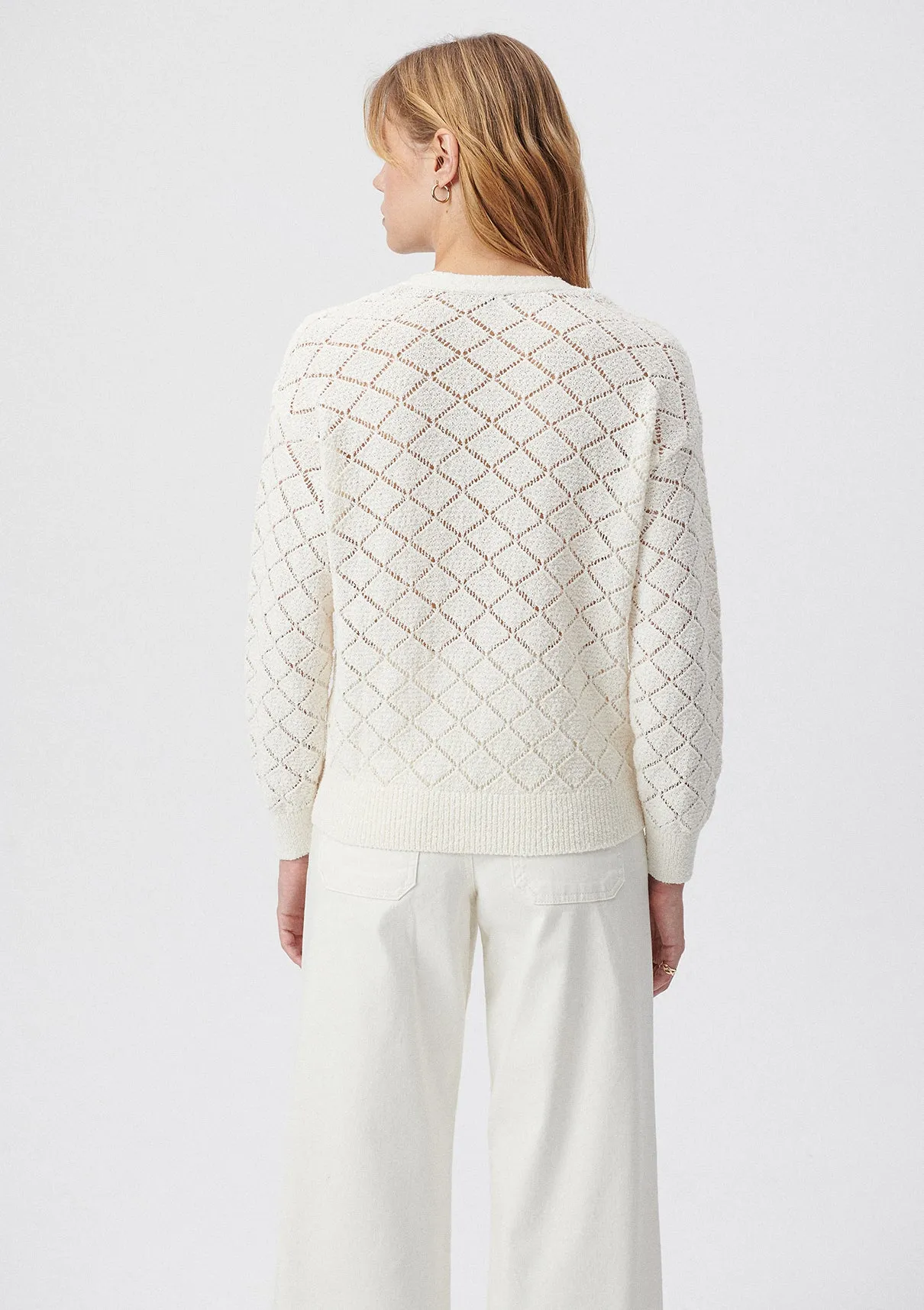 V Neck Off White Sweater