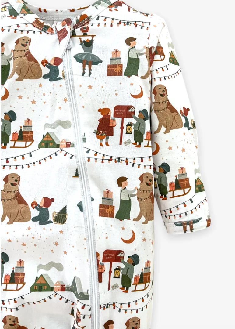 Velvet Fawn Tinsel Town Zipper Baby Footie Jammie