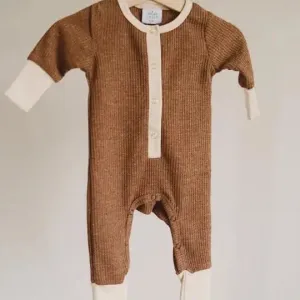 WAFFLE ROMPER - COCOA
