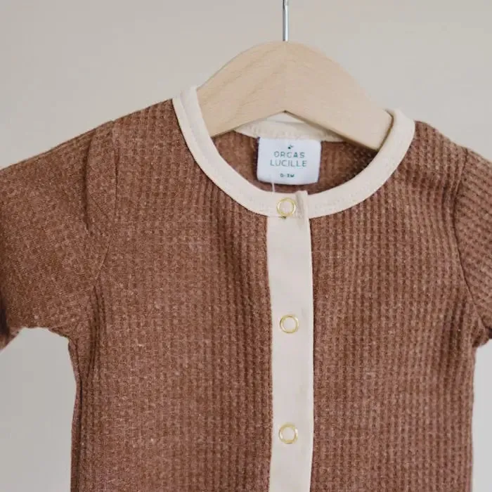 WAFFLE ROMPER - COCOA