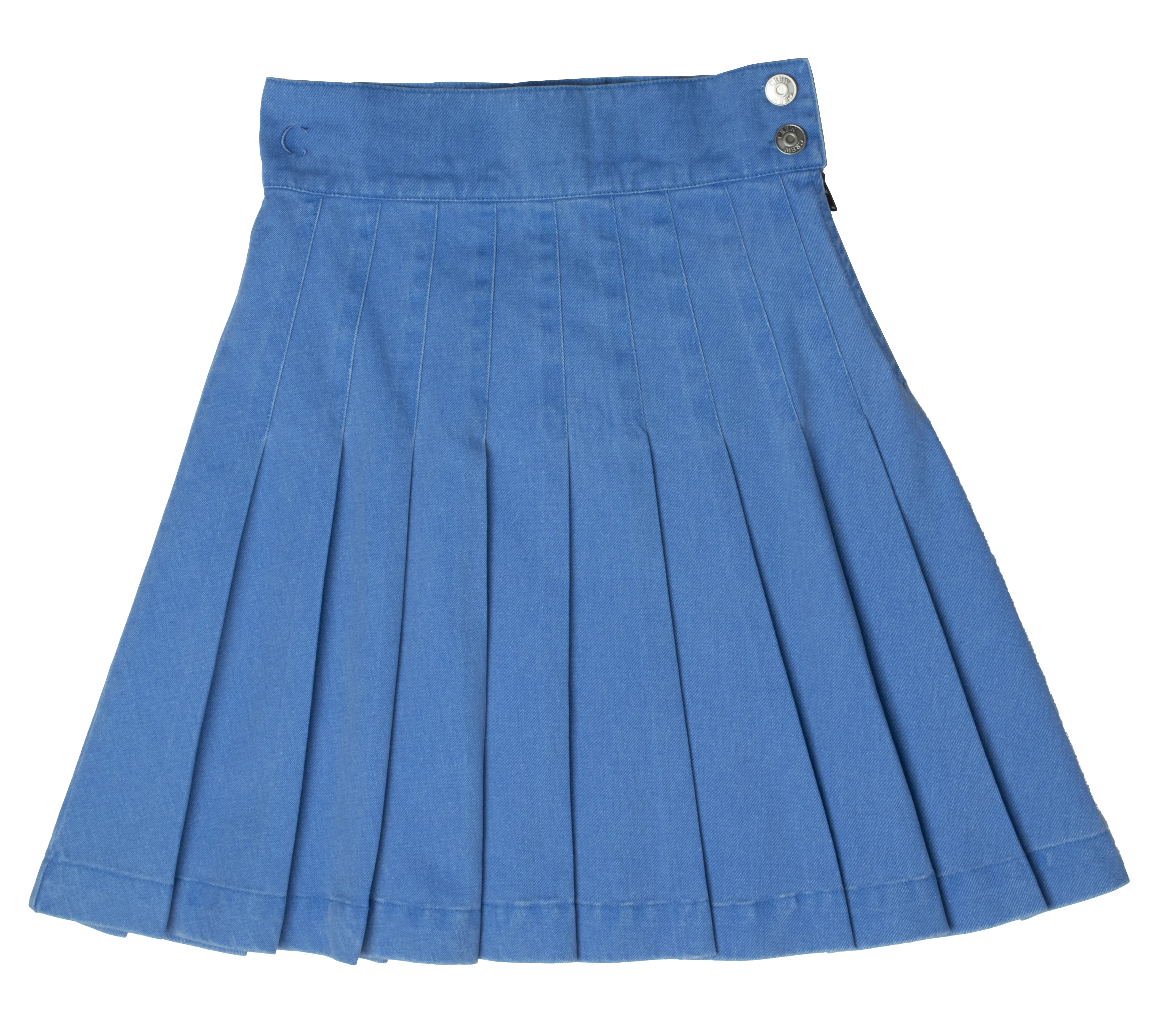 Waisted blue pleated skirt by Crew Basics