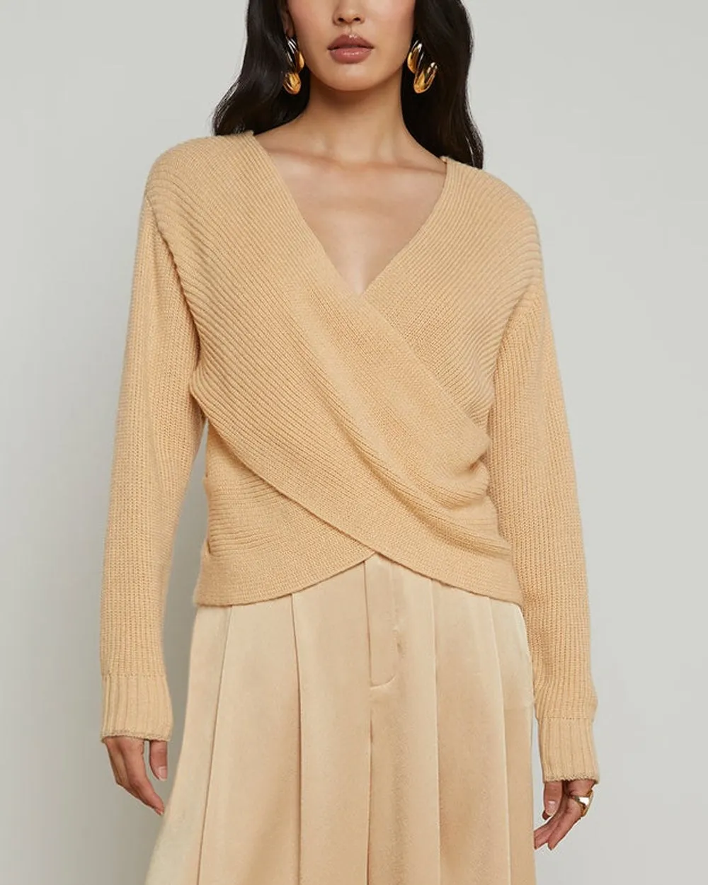 Warm Sand Antonella Crossover Sweater