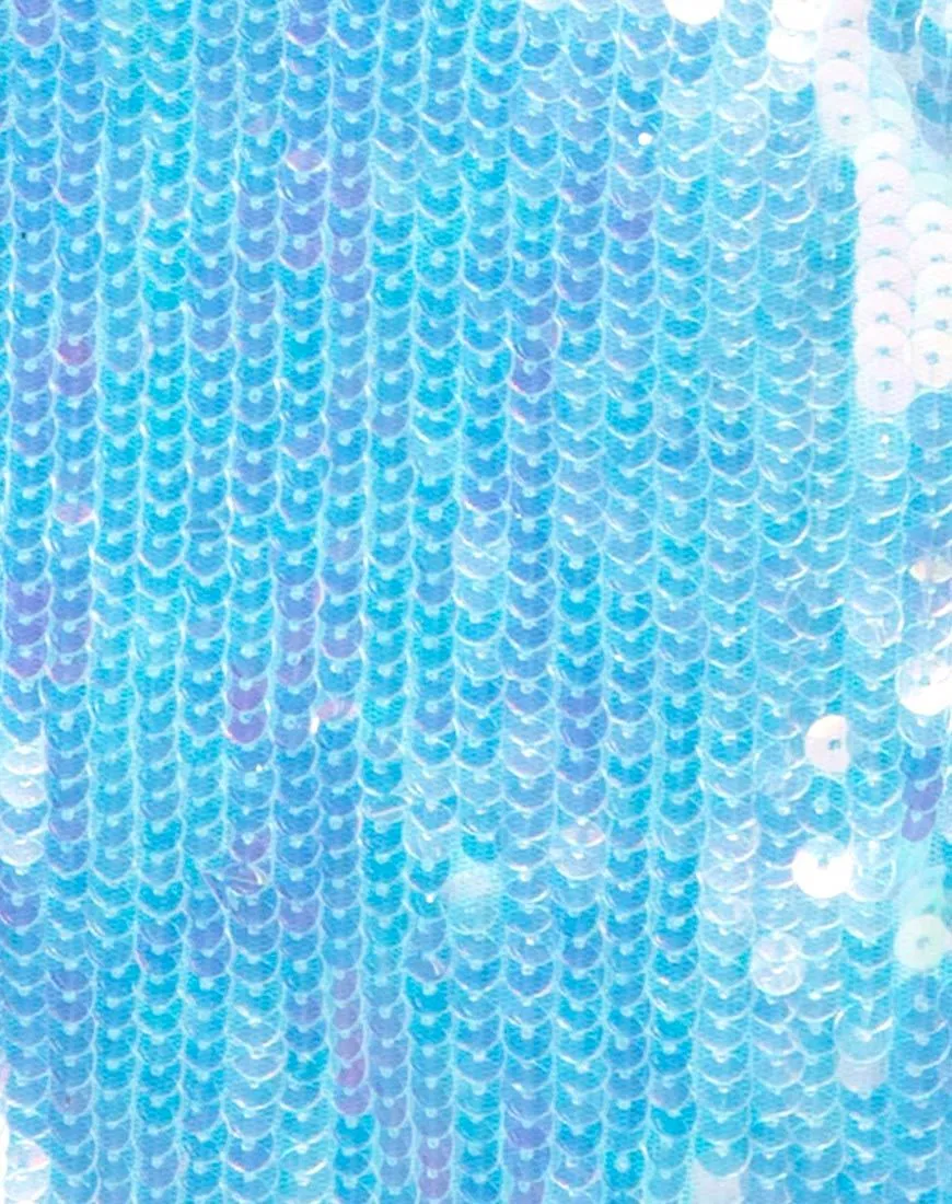 Wei Mini Skirt in Row Sequin Ice Shimmer