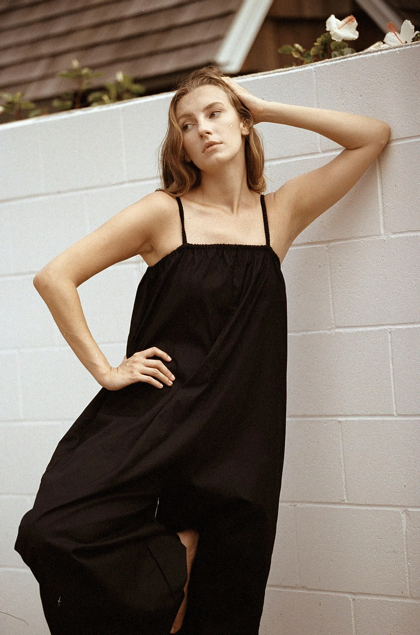 Wide Jumper in Cotton Poplin - Black