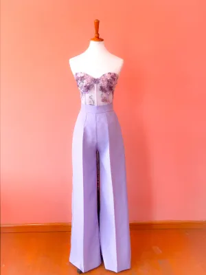 Wide Leg Trousers Purple Size 2 Length 110 cm IMMEDIATE SHIPPING/DELIVERY