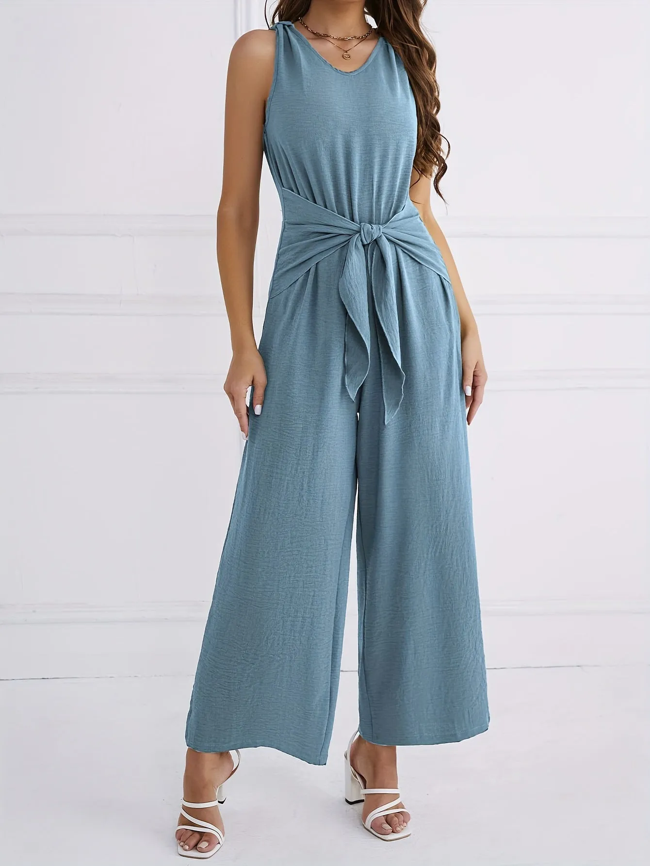 Women Jumpsuit, Casual Wide Leg Sleeveless JumpsuitS