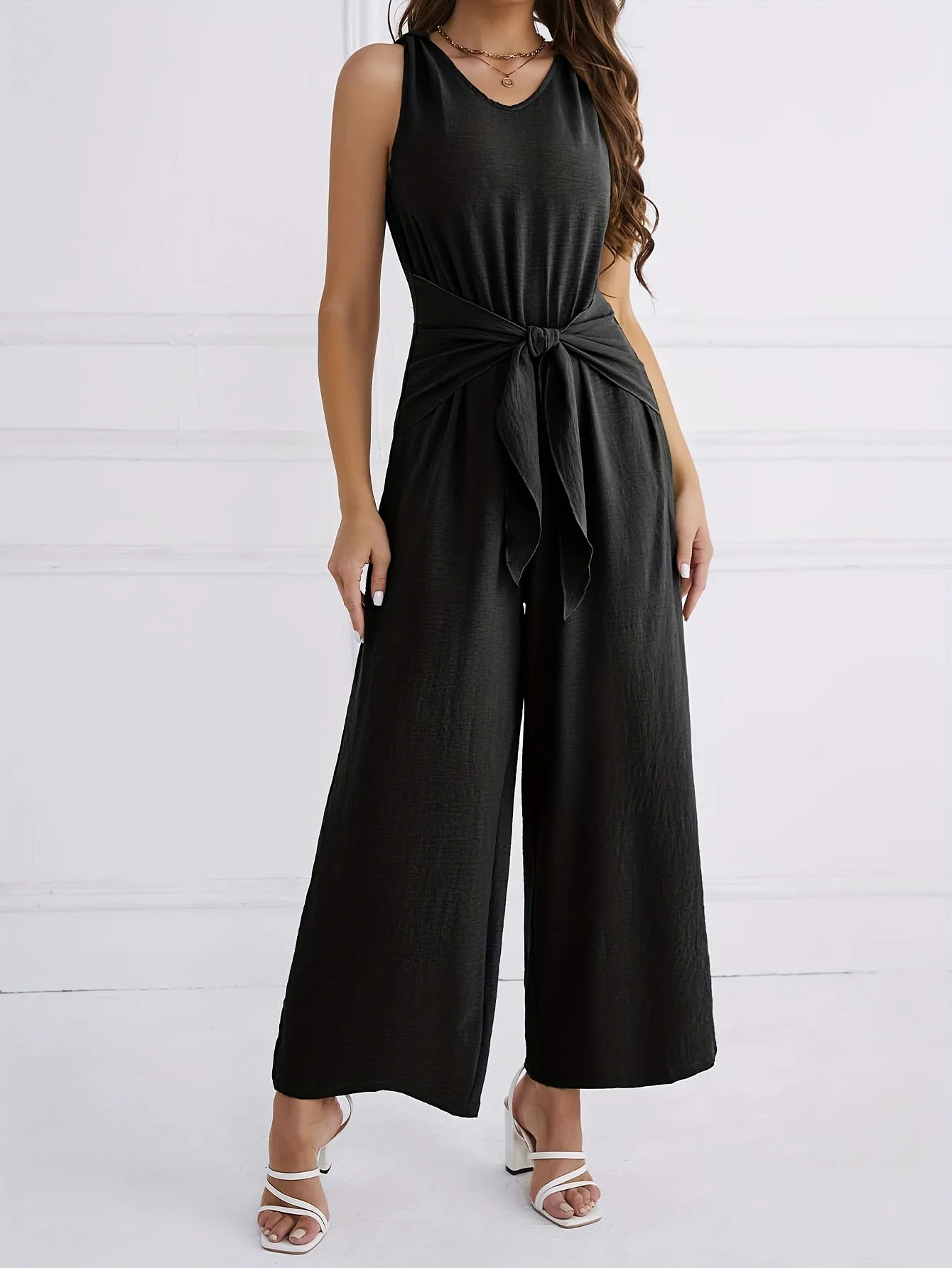 Women Jumpsuit, Casual Wide Leg Sleeveless JumpsuitS