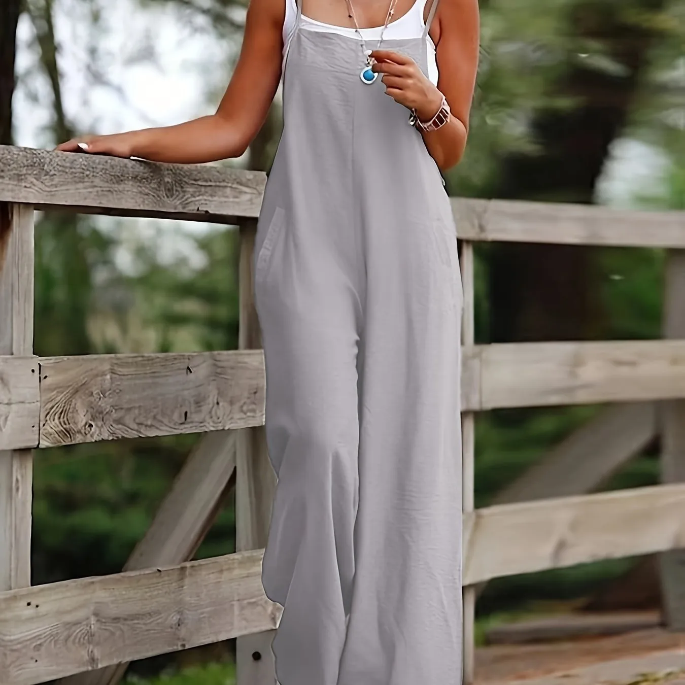 Women Jumpsuit, Casual  Wide Leg Sleeveless Versatile Jumpsuits