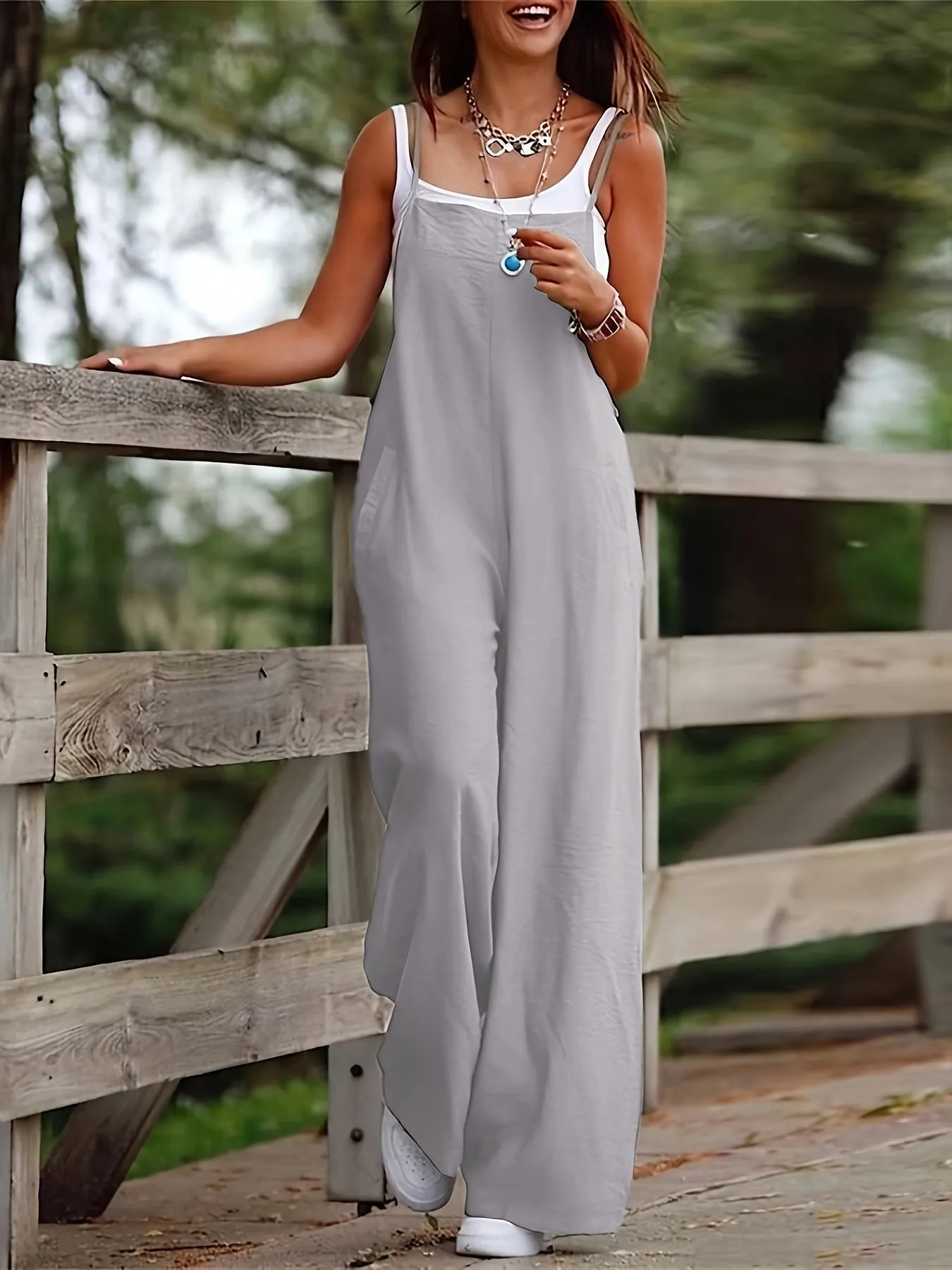 Women Jumpsuit, Casual  Wide Leg Sleeveless Versatile Jumpsuits