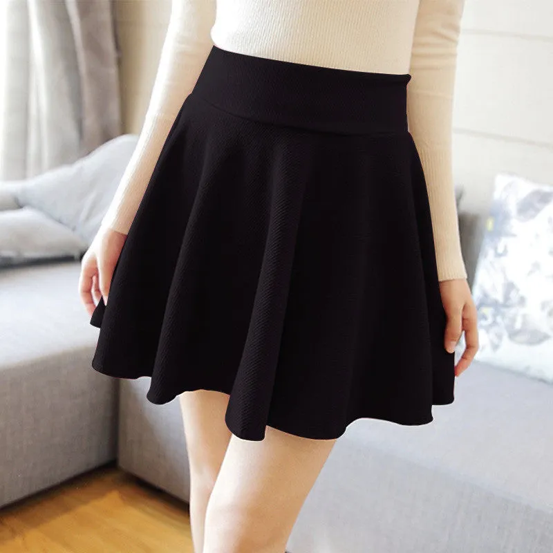 Women Skirt Fashion Fall Winter Skirts High Waist Pleated Skirt Black Skater Skirt For Women