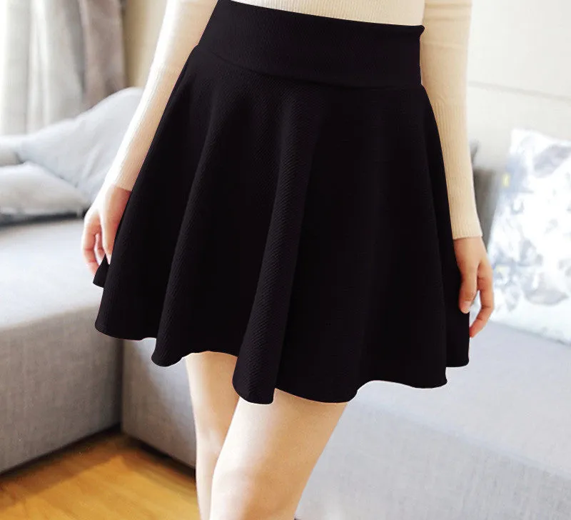 Women Skirt Fashion Fall Winter Skirts High Waist Pleated Skirt Black Skater Skirt For Women