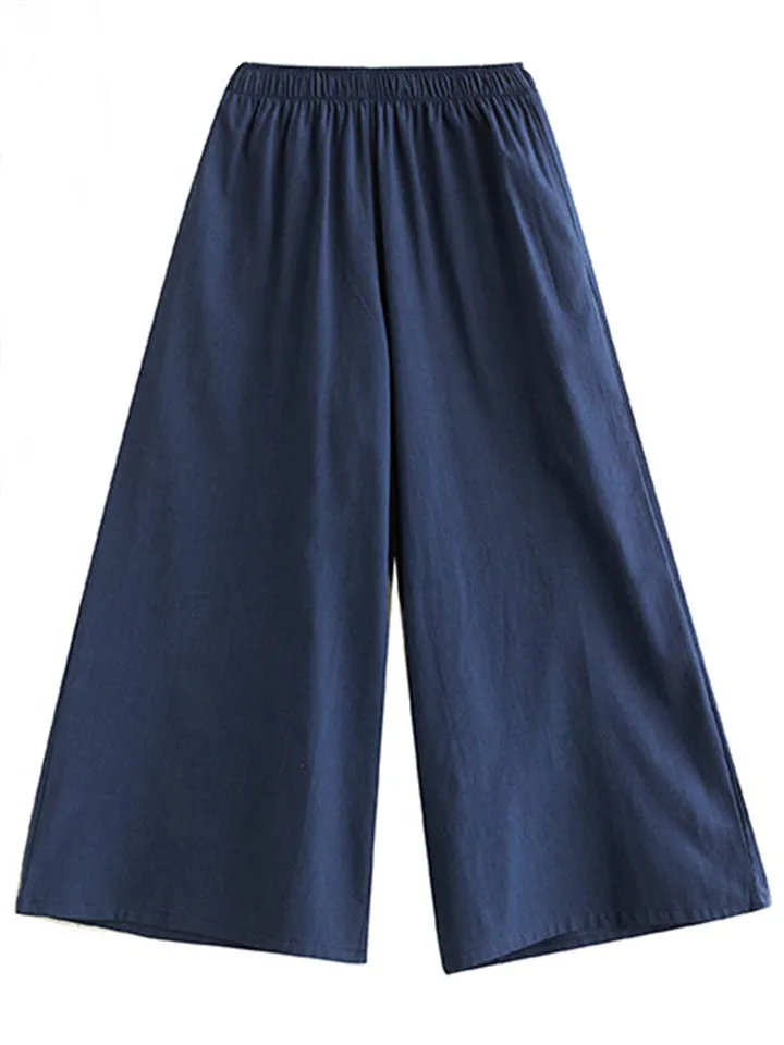 Women's Elegant Cozy Solid Color Stand Collar Shirt   Wide Leg Pants