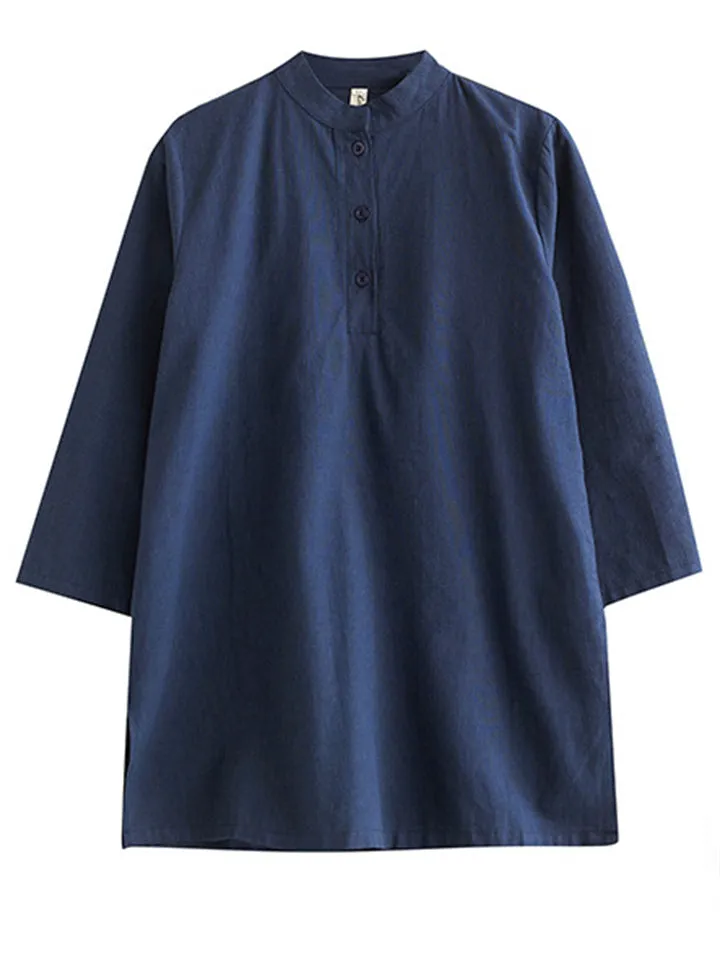 Women's Elegant Cozy Solid Color Stand Collar Shirt   Wide Leg Pants